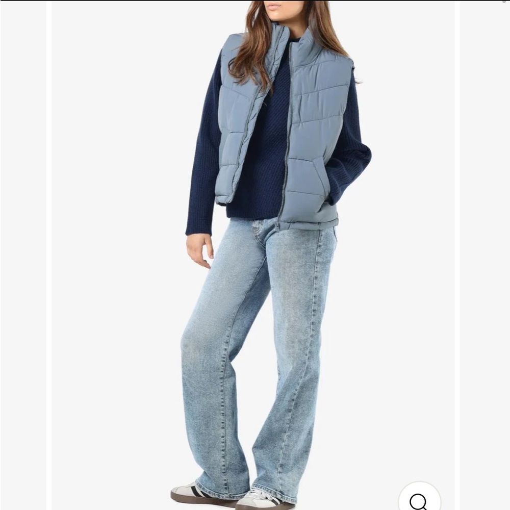 NWT Noisy May Dalcon Short Puffer Vest - slate blue